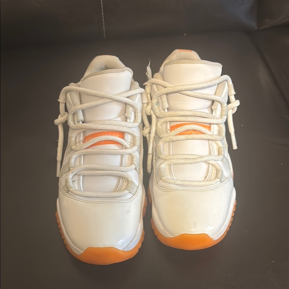 White and Orange Jordan Sneakers